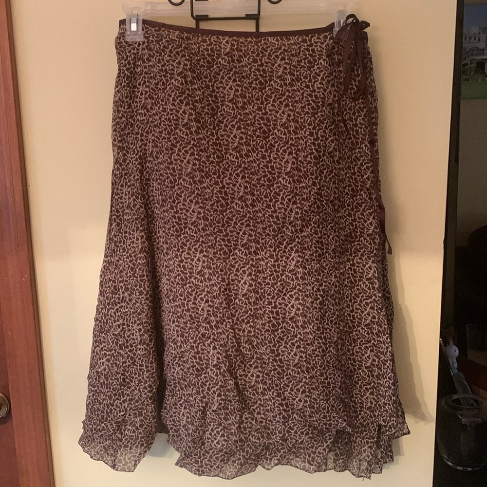 Silk leopard wrap skirt